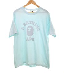 ア ベイシング エイプ A BATHING APE 初期 90's 00's COLLEGE LOGO TEE カレッジ ロゴ T 吹き出し タグ 90年代 裏原 Y2K ライトブルー Tシャツ ブルー 103MT-4757
