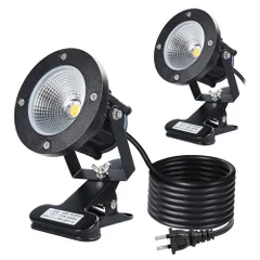 LED クリップライト 防水 12W 6000K 白色光 2個セット, 屋外・屋内兼用, 延長コード3m付き, 看板照明・水槽灯・作業灯 (クリップライト 昼光色 2個)ts eb84c556