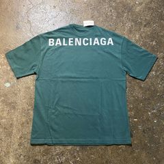 BALENCIAGA バレンシアガ バックロゴ Tシャツ グリーン L バッグ 
