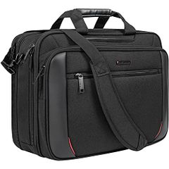 [EMPSIGN] Business Bag, 17.3-inch PC Compatible, Men's PC Bag, A4/B4 Size, Large Capacity, 2-Way, Water-Repellent, Expandable Gusset, Shoulder Bag, Job Hunting, with Trolley Strap, Anti-Skimming, Commuting, School, Business Trip, Job Hunting, Black