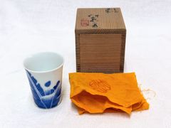 茶道具 三浦篤造 色絵緑彩 鴛鴦文 茶巾筒 共布共箱 V R5562 - メルカリ