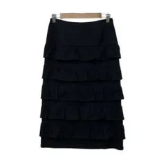 BORDERS at BALCONY(ボーダーズアットバルコニー) ロングスカート サイズ36 S レディース美品  - 黒 フリル/SMOOTH FRILL SKIRTのサムネイル