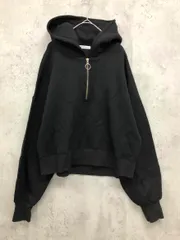natural couture ナチュラルクチュール 0332060090 ハーフZIPダンボールショート丈プル パーカー sizeF/黒 ■■ レディースのサムネイル