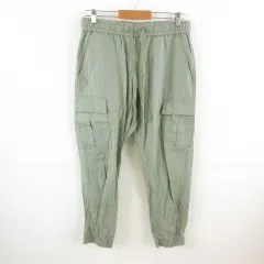 ジェイクルー J.CREW カーゴパンツ ジョガー ロング リネン混 カーキ 緑 M *T993のサムネイル