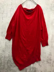 Abahouse Devinette Luxe アバハウス ドゥヴィネット リュクス カシミヤ混 アシンメトリー ニット セーター 赤 ■■ レディースのサムネイル