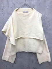 ZARA ザラ 6771/143/725 ケープカラー ニット セーター sizeS/クリーム系 ◆■ レディース