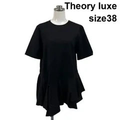 ◇ セオリーリュクス Theory luxe Tシャツチュニック 半袖 クルーネック Aライン アシンメトリーラッフル 綿 38 M 9号 レディース S6F138のサムネイル