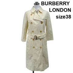 ◇ バーバリーロンドン BURBERRY LONDON コットンレーストレンチコート 花柄 カットワークレース クリーム 綿 38 S 7号 レディース S6F134のサムネイル