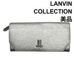 美品 ランバンコレクション LANVIN COLLECTION 長財布 カードケース 小銭入れ 雑貨 小物 シルバー色 レザー レディース 6V579のサムネイル