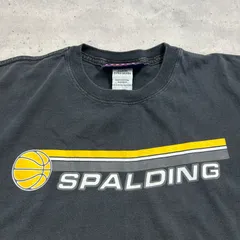 90s 00s SPALDING グラフィックTシャツ XL フェードブラック レトロスポーツ y2k オーバーサイズのサムネイル