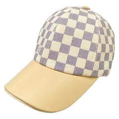 LOUIS VUITTON(ルイヴィトン) キャップ ボネ・LV アズール M77785 コットン×白 ダミエ シルク、レザーのサムネイル