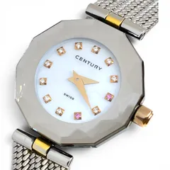 【限定版/美品/稼働品】CENTURY センチュリー　Limited Edition TIME GEM 限定版タイムジェム　腕時計　クォーツ　100m耐水　ストーン付きシルバー　キングラム[68]のサムネイル