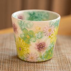 【新品未使用】工房ゆずりは　色彩花プチポット】瀬戸焼 和食器 贈り物 新品 工房ゆずりは 紫京花 飯碗 手造り 手描き 瀬戸焼 陶器 - メルカリ