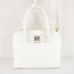 ミッシュマッシュ MISCH MASCH ハンドバッグ ショルダー 2WAY フェイクレザー オフホワイト 白 *A701のサムネイル