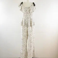 シュープリームララ Supreme.La.La. Supreme LaLa オールインワン ノースリーブ ロングパンツ 総柄 花柄 オフホワイト 白 *T79のサムネイル