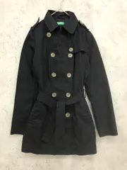 UNITED COLORS OF BENETTON ユナイテッド カラーズ オブ ベネトン ショート トレンチ コート sizeIT40/FR36/黒 ◇■ レディースのサムネイル