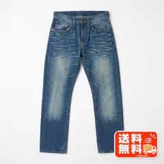ストレートデニムパンツ ジーパン 色落ち ヴィンテージ感 メンズ ブルー Levi's風のサムネイル