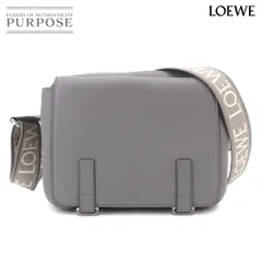 未使用 展示品 ロエベ LOEWE ミリタリー メッセンジャー XS ショルダー バッグ レザー グレー シルバー 金具 90326308のサムネイル