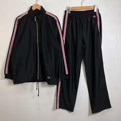 champion チャンピオン ジャージ セットアップ 上下 トラック ジャケット パンツ Ｍ サイドライン スポーツ トレーニング ウェア 古着 ブラック F149