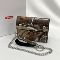 supreme leather chain walletカモフラー - メルカリ