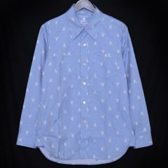 MASTERMIND JAPAN identity期 ジャガードスカル長袖シャツ XSサイズ ブルー MA2-SH02-05