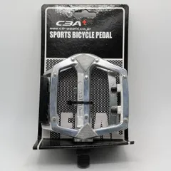 【未使用】CBA アルミフラットペダル 左右セット シルバー リフレクター付 MTB クロスバイクのサムネイル