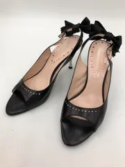 rebecca taylor レベッカテイラー ピンヒール ストーン リボン バックストラップ サンダル size23.5?/黒 ■◆ レディースのサムネイル
