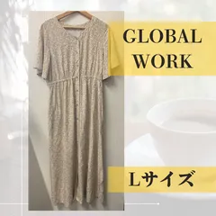 美品　GLOBAL WORK　グローバルワークス　小花柄ワンピース　半袖　Lサイズ　前ボタン