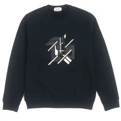 【ドンドン見直し】極美品▼HERMES エルメス 23SS Chevaux Symetrie コットン レザーパッチ付き スウェットシャツ プルオーバー ネイビー M イタリア製 正規品 メンズのサムネイル