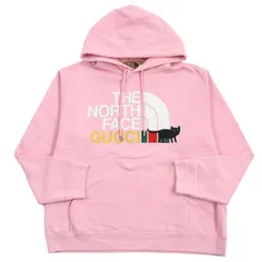 【ドンドン見直し】美品○GUCCI グッチ THE NORTH FACE ザ・ノースフェイス 626989 コットン100% ロゴプリント プルオーバー パーカー/フ―ディー ピンク M イタリア製 正規品 メンズのサムネイル