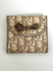 Christian Dior ディオール 二つ折り財布 トロッター柄 リボン - メルカリ