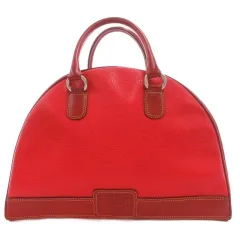 ランセル LANCEL ハンドバッグ パイソン柄 型押し 赤 レッド ドーム型 ダブルハンドル 底切り替え ロゴデザイン /IB ■ECC003のサムネイル