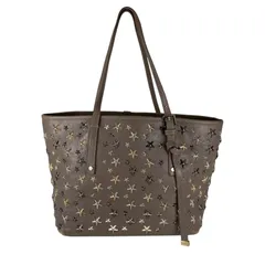 JIMMY CHOO ジミーチュウ G金具 サシャ スタースタッズ SASHA M CST ハンドバッグ レザー グレー【中古】 レディースのサムネイル
