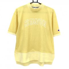 Thumbnail of 【超美品】チャンピオン 半袖ハイネックシャツ イエロー 織生地 ロゴ白 メンズ LARGE ゴルフウェア Champion