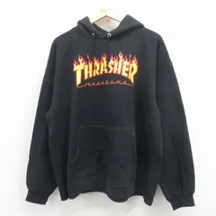 XL/古着 スラッシャー 長袖 スウェット パーカー メンズ ビッグロゴ 大きいサイズ ブラック【spe】 26may14のサムネイル