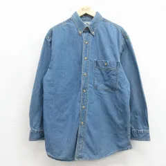 L/古着 リー Lee 長袖 シャツ メンズ 00年代 00s コットン ボタンダウン ネイビー デニム【spe】 26may14のサムネイル
