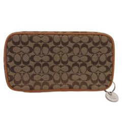 COACH シグネチャー ポーチ ブラウン オレンジ - メルカリ
