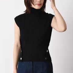 A.P.C アーペーセートップス ニット PAIGE トップCOGXH F23278 レディース ブラック ノースリーブ コットン ハイネック リブニット レイヤード セットアップ 春夏のサムネイル
