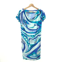 EMILIO PUCCI エミリオプッチ 半袖ワンピース サイズ:I38 総柄/レーヨン100％ 32RL92   ブルー レディース / 240002233309のサムネイル