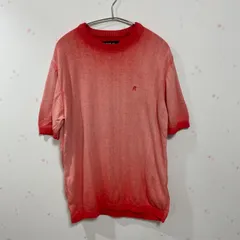 REPLAY 半袖コットンニット L グラデーション染め 綿100% レッド系のサムネイル