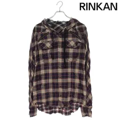 ルグランブルー  SHIRT-G/PK 6233C カットオフ加工チェック柄フーデッド長袖シャツ メンズ 1のサムネイル