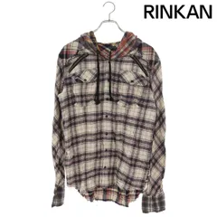 ルグランブルー  SHIRT-G/PK/M 1194K カットオフ加工フーデッドフランネルチェック長袖シャツ メンズ 1のサムネイル