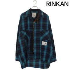 미하라야스 히로 Mix Layered Check Shirt / A10SH071 스카프 넥타이 도킹 체크 긴 소매 셔츠 남성 46
