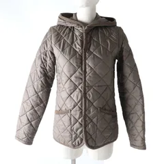 極美品 LAVENHAM ラベンハム フード付 中綿入り キルティングジャケット カーキブラウン 34 イギリス製 正規品 レディースのサムネイル