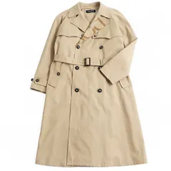 美品●黒タグ DOLCE＆GABBANA ドルチェ＆ガッバーナ G0160TFU6WG1 ロゴくるみボタン/ロゴ入り ベルト付き 超ロング丈 コットン100% トレンチコート ベージュ 48 イタリア製 正規品 タグ付き メンズのサムネイル