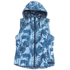 極美品□TATRAS/タトラス Rライン MTA51S4375 リゾート 総柄 ロゴワッペン フーデッド WZIP ライトダウンベスト/ジレ ブルー 01 正規品のサムネイル