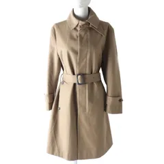 極美品★正規品 MACKINTOSH マッキントッシュ ロロピアーナ社製生地使用 ロゴボタン 比翼仕立て カシミヤ混 ベルテッドコート ベージュ 36のサムネイル