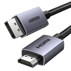 UGREEN 4K DisplayPort (ディスプレイポート) - HDMI 変換ケーブル 1080P@120Hz 4K＠30Hz 単方向伝送 DP 1.2 to HDMI 1.4 変換 コード 高耐久性 モニター、プロジェクター、HDTV、デスクトップのサムネイル