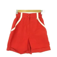 クリスチャンディオール Christian Dior SPORT パンツ ゴルフ S 赤 レッド ショート丈 サイドライン ロールアップ /AO40 ■ECD004のサムネイル