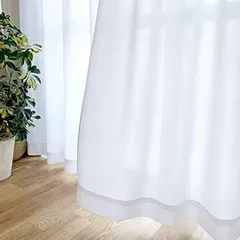 レースカーテン テイジン エコリエ 断熱（遮熱）保温見えにくい 透けにくいUVカットレースカーテン（幅100x丈 133cm（2枚） A-ムジ）のサムネイル